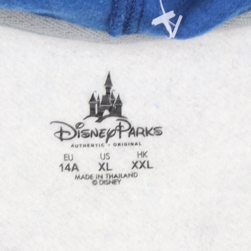Disney Parks Girls Grey Blue Full Zip Hoodie 14 Years Mickey Mouse 2014