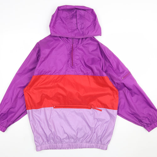 GAP Women’s Purple Red Anorak Jacket 2XL Hooded Nylon Windbreaker