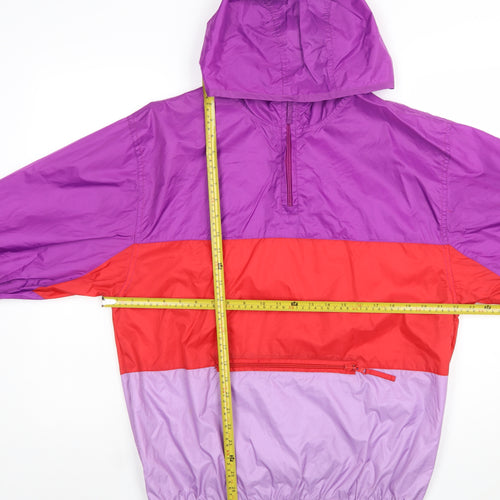 GAP Women’s Purple Red Anorak Jacket 2XL Hooded Nylon Windbreaker