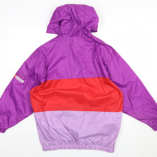 GAP Women’s Purple Red Anorak Jacket 2XL Hooded Nylon Windbreaker