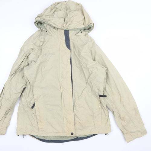 Columbia Women Beige Waterproof Hooded Jacket L