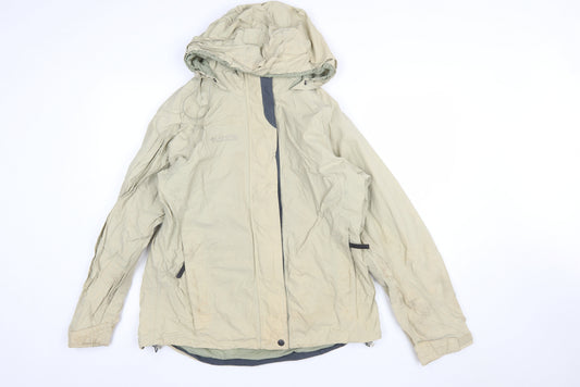 Columbia Women Beige Waterproof Hooded Jacket L