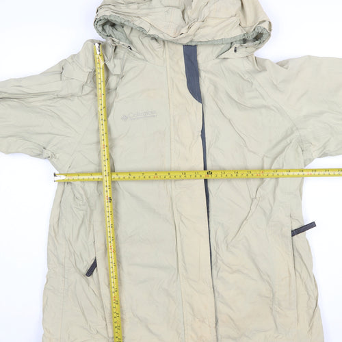 Columbia Women Beige Waterproof Hooded Jacket L