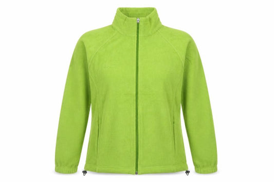 Front view of Columbia Women's Green Fleece Full Zip Jacket, size L, Outdoor
