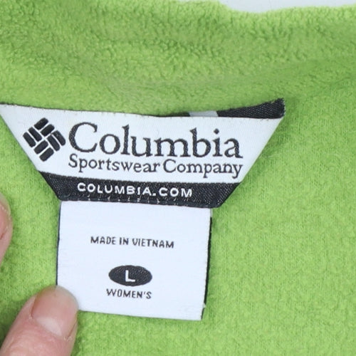 Columbia Women's Green Fleece Full Zip Jacket Size L Outdoor