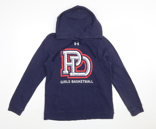 Under Armour Women's Navy Girls Basketball Hoodie Size M ColdGear