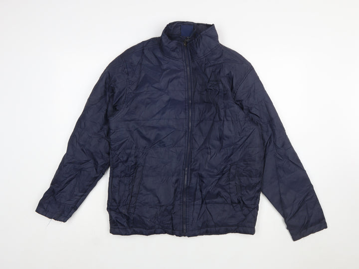 Reebok Women Blue XL Puffer Jacket Lightweight Full Zip