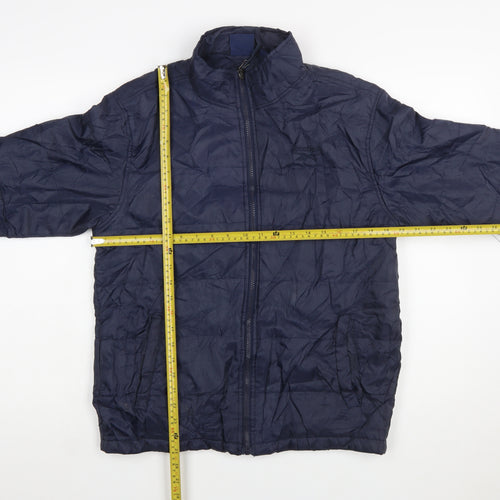 Reebok Women Blue XL Puffer Jacket Lightweight Full Zip