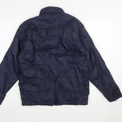 Reebok Women Blue XL Puffer Jacket Lightweight Full Zip