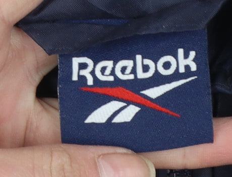 Reebok Women Blue XL Puffer Jacket Lightweight Full Zip