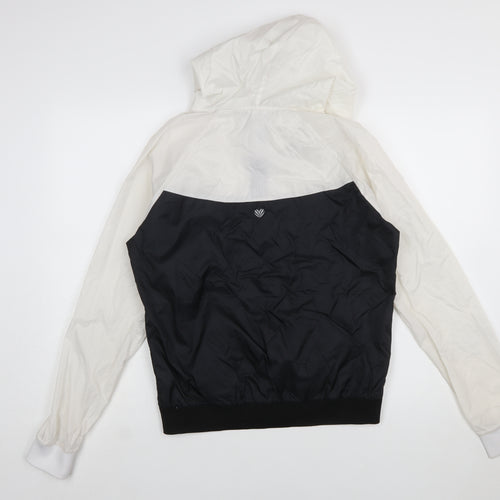 Forever 21 Women's Black & White Hooded Windbreaker Jacket M