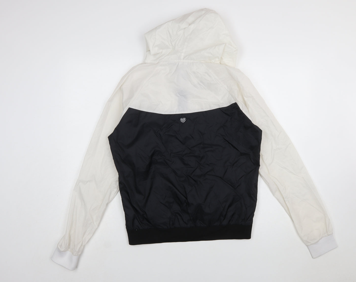 Forever 21 Women's Black & White Hooded Windbreaker Jacket M
