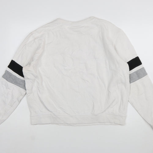 FILA Womens White Crew Neck Pullover Sweatshirt XL Logo Detail