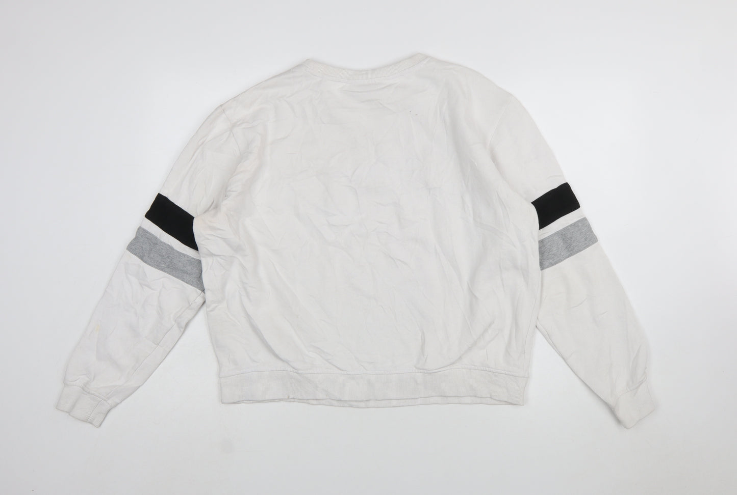 FILA Womens White Crew Neck Pullover Sweatshirt XL Logo Detail
