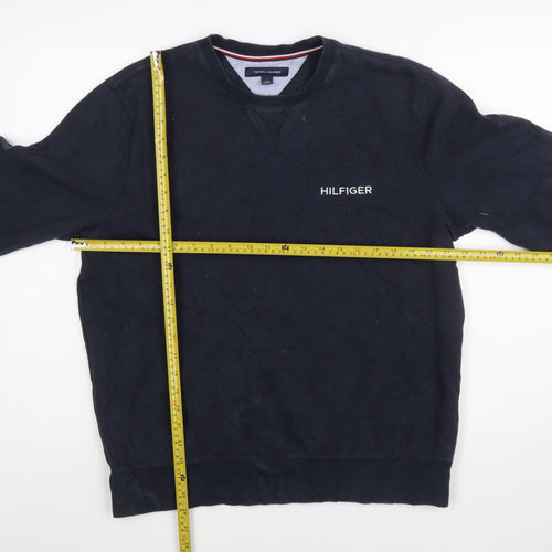 Tommy Hilfiger Men’s Navy Blue Logo Crew Neck Sweatshirt L