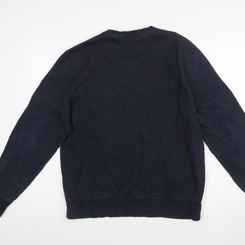 Tommy Hilfiger Men’s Navy Blue Logo Crew Neck Sweatshirt L