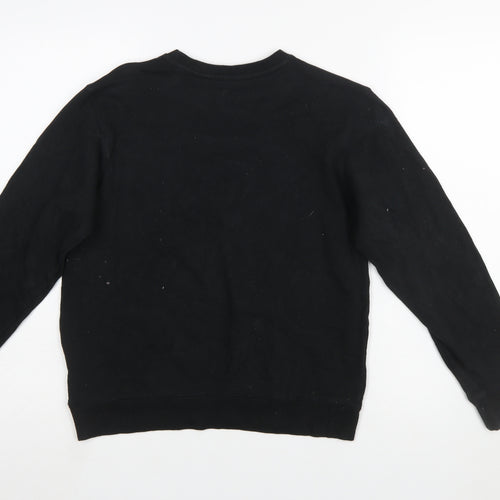 Champion Boys Black Pullover Sweatshirt L Logo Fleece Crew Neck