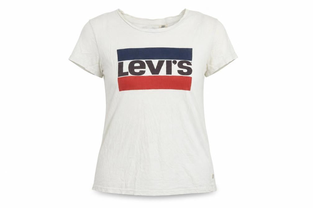 Front view of Levi's Women's White XS Basic Logo T-Shirt