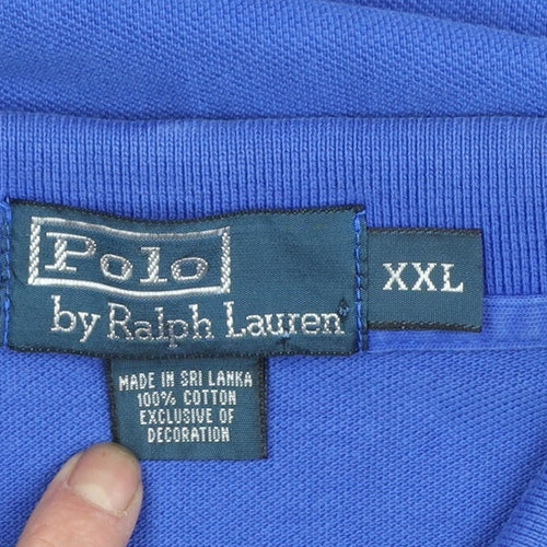Ralph Lauren Men's Blue 2XL Cotton Polo Shirt Classic Fit