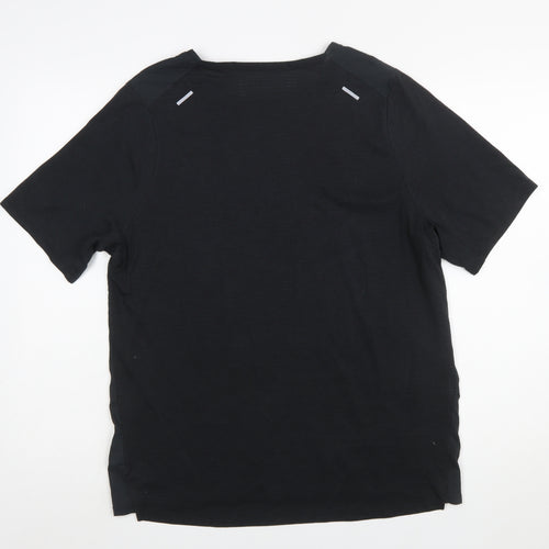 Nike Men's Black Medium Dri-FIT Running T-Shirt Lightweight Breathable
