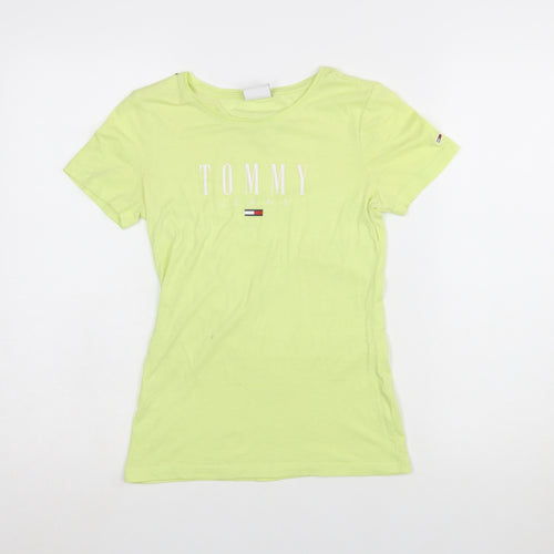 Tommy Jeans Women's Yellow XS Slim Fit Cotton T-Shirt