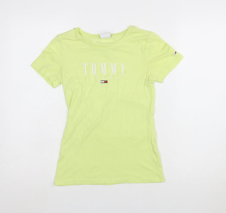 Tommy Jeans Women's Yellow XS Slim Fit Cotton T-Shirt