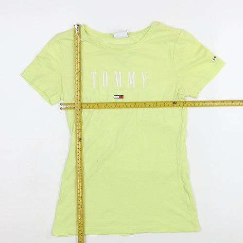 Tommy Jeans Women's Yellow XS Slim Fit Cotton T-Shirt