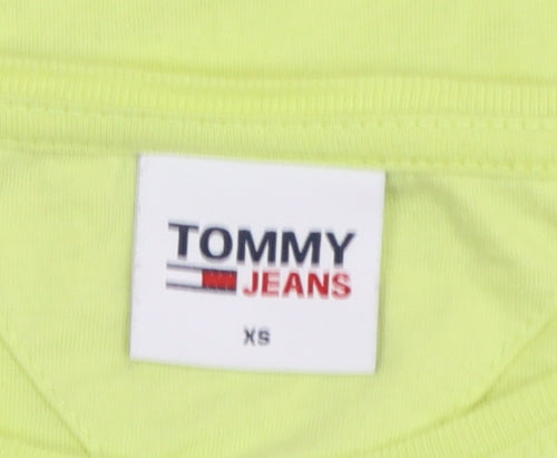 Tommy Jeans Women's Yellow XS Slim Fit Cotton T-Shirt