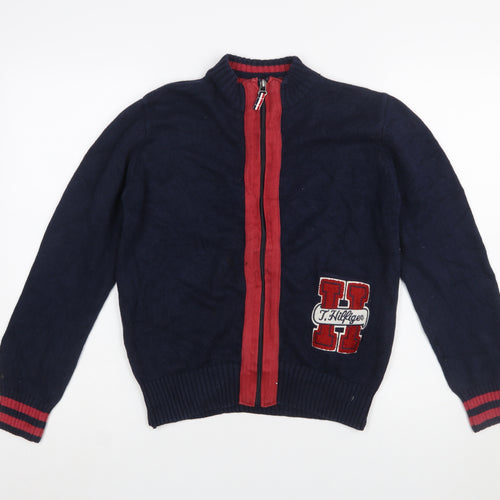 Tommy Hilfiger Boys Navy Blue Full Zip Cotton Cardigan M 12-14 Years