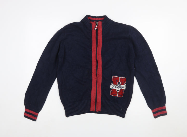 Tommy Hilfiger Boys Navy Blue Full Zip Cotton Cardigan M 12-14 Years