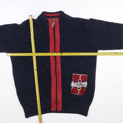 Tommy Hilfiger Boys Navy Blue Full Zip Cotton Cardigan M 12-14 Years