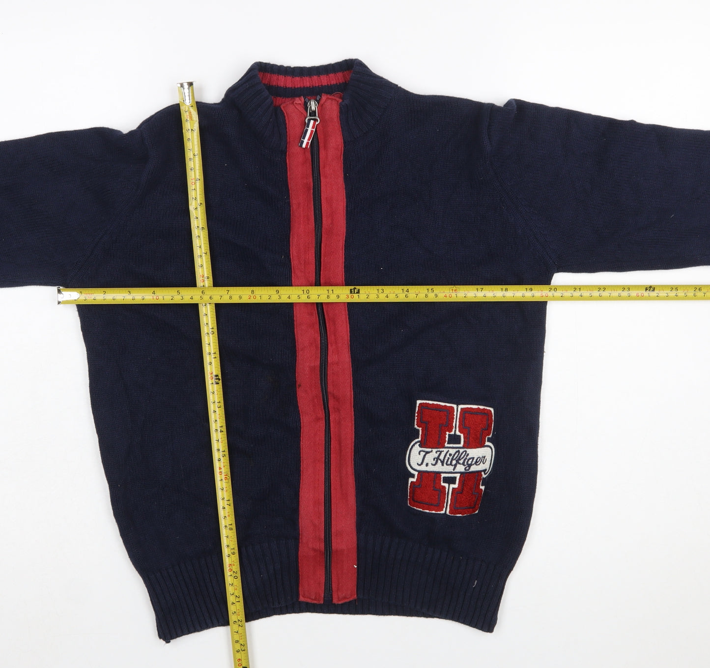 Tommy Hilfiger Boys Navy Blue Full Zip Cotton Cardigan M 12-14 Years