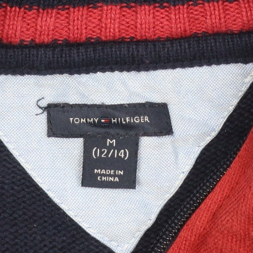Tommy Hilfiger Boys Navy Blue Full Zip Cotton Cardigan M 12-14 Years