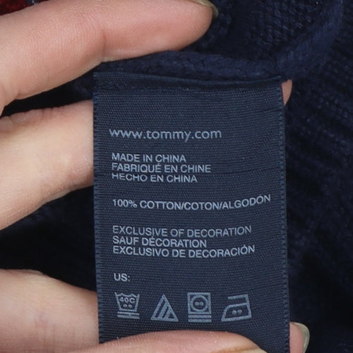 Tommy Hilfiger Boys Navy Blue Full Zip Cotton Cardigan M 12-14 Years