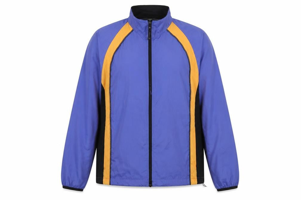 Front view of ProSpirit Women's Blue Colourblock Windbreaker Jacket L