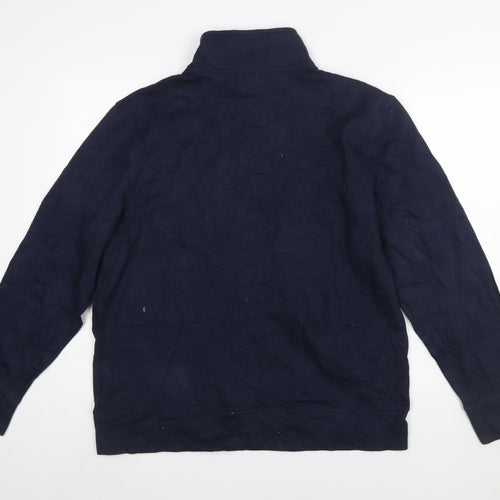 Nautica Men's Blue 1/4 Zip Mock Neck Pullover Sweatshirt L