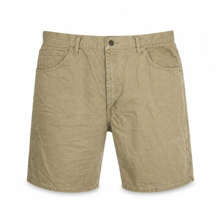 Front view of Wrangler Men's Beige Chino Shorts, size 40, Relaxed Fit Denim Cotton
