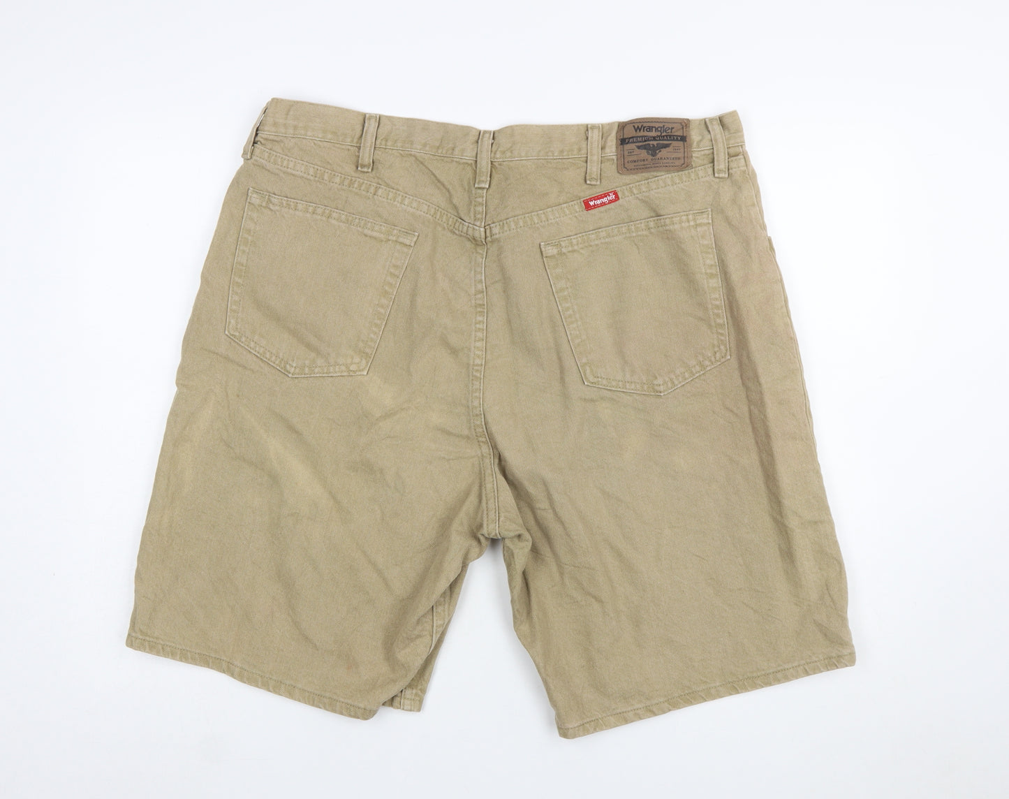 Wrangler Men's Beige Chino Shorts Size 40 Relaxed Fit Denim Cotton