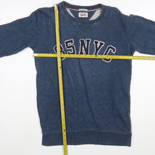 Tommy Hilfiger Men’s Blue Logo Sweatshirt Size S Crew Neck Pullover