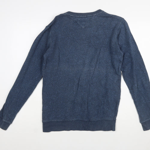 Tommy Hilfiger Men’s Blue Logo Sweatshirt Size S Crew Neck Pullover