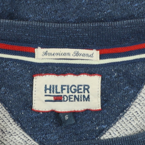 Tommy Hilfiger Men’s Blue Logo Sweatshirt Size S Crew Neck Pullover