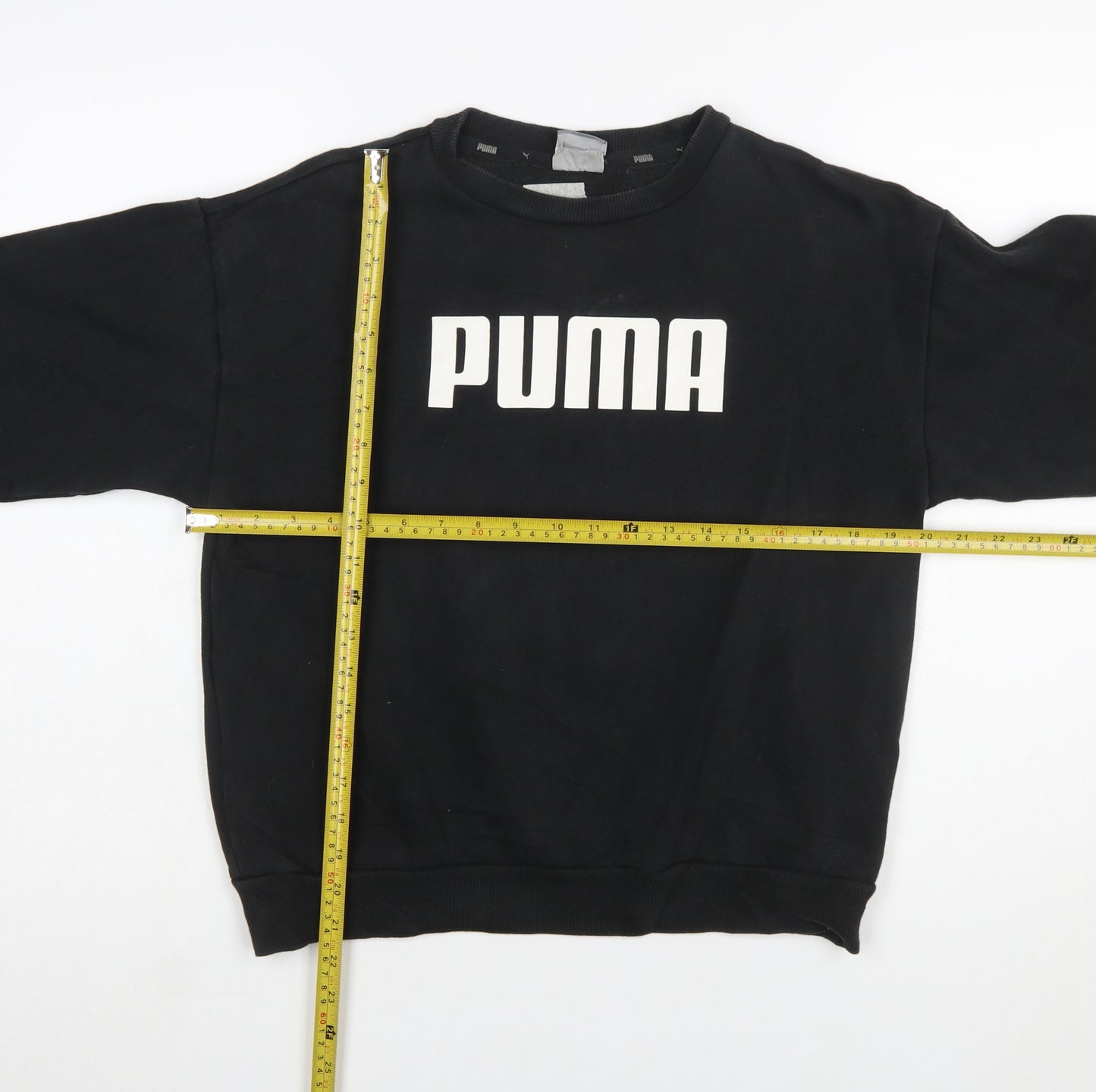 Puma Women's Black Logo Crew Neck Pullover Sweatshirt Size 10