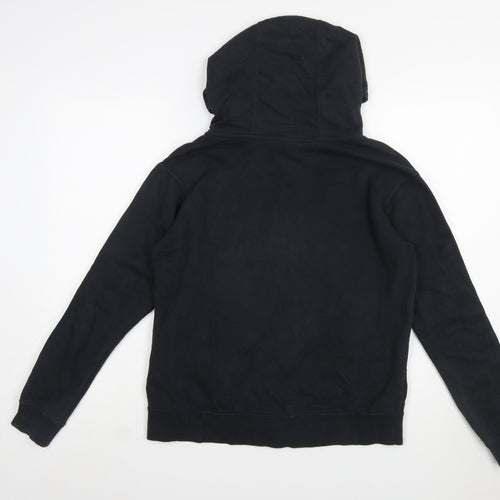 Nike Women Black Full Zip Hoodie Small Hooded Logo Tape Design