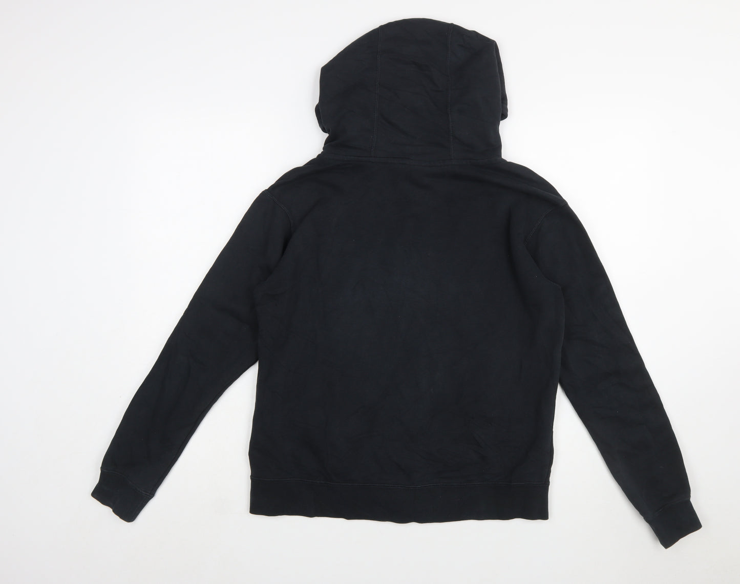 Nike Women Black Full Zip Hoodie Small Hooded Logo Tape Design