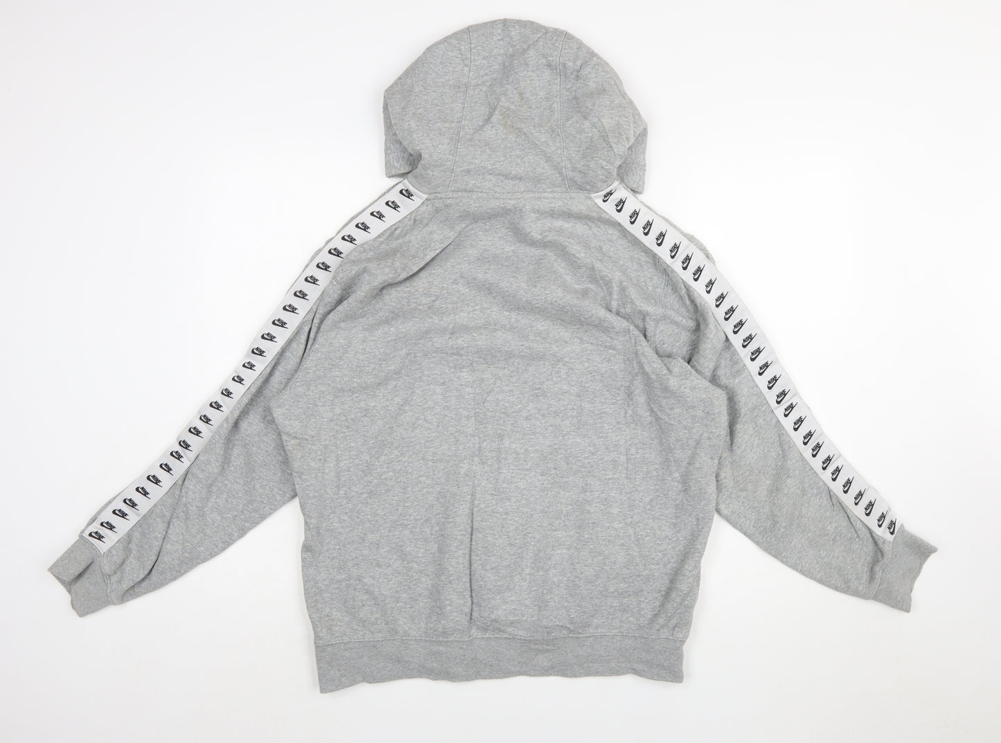 Nike Women Grey Pullover Hoodie Size M Logo Embroidered Sweatshirt