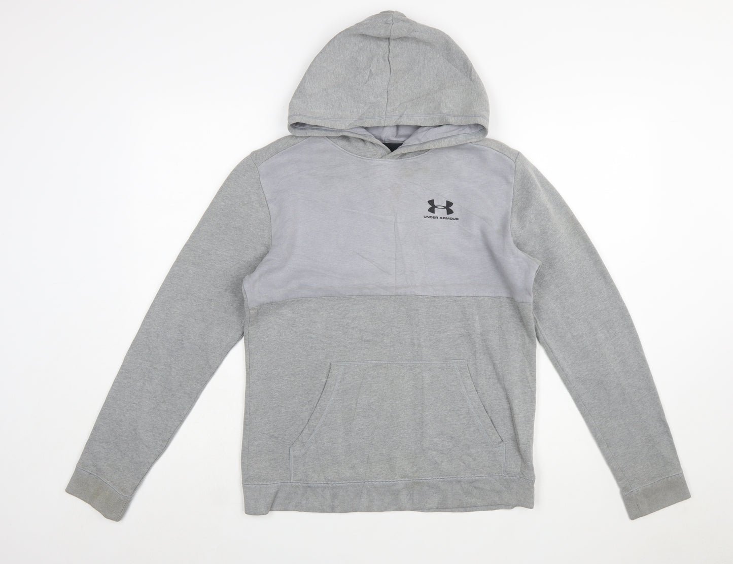 Under Armour Boys Grey XL Pullover Hoodie with Logo ColdGear Fleece