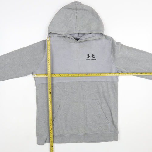 Under Armour Boys Grey XL Pullover Hoodie with Logo ColdGear Fleece