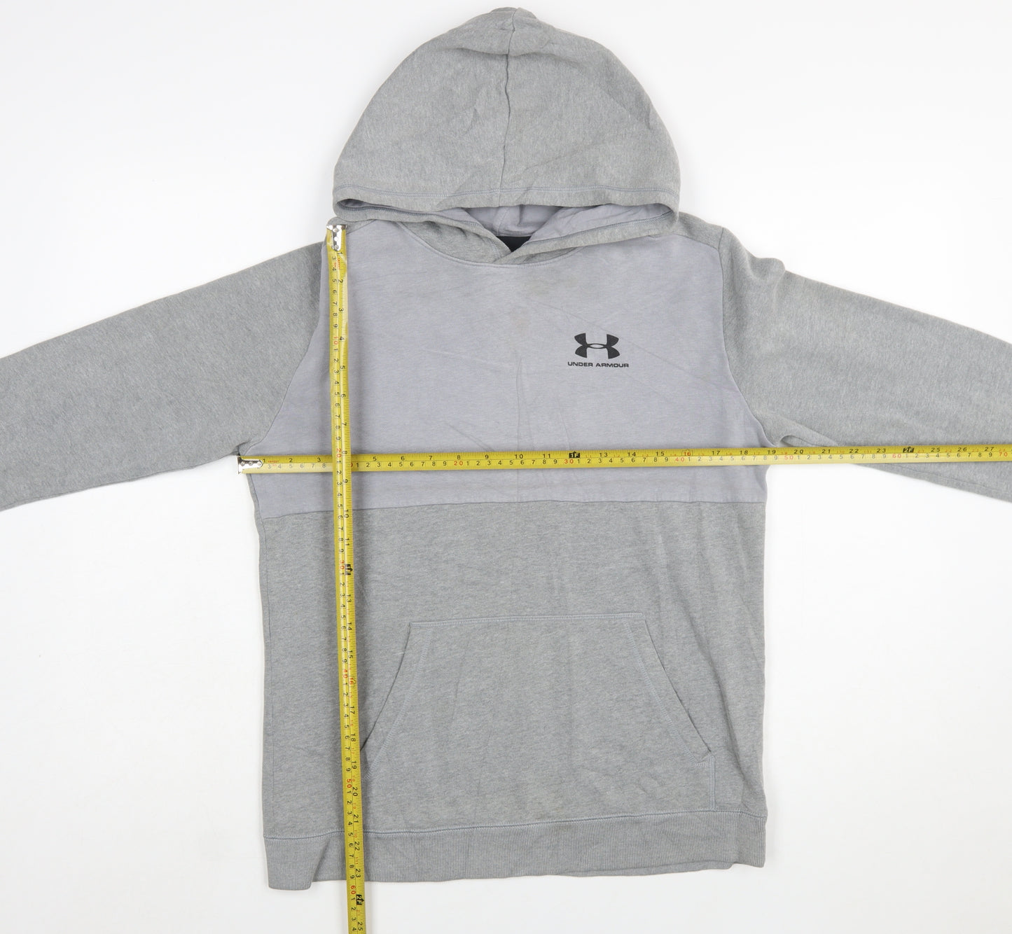 Under Armour Boys Grey XL Pullover Hoodie with Logo ColdGear Fleece
