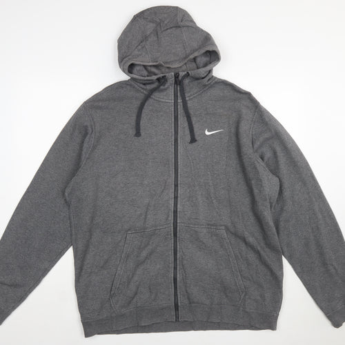 Nike Men's Grey XL Full Zip Hoodie Sweatshirt with Logo