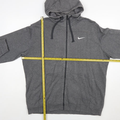 Nike Men's Grey XL Full Zip Hoodie Sweatshirt with Logo